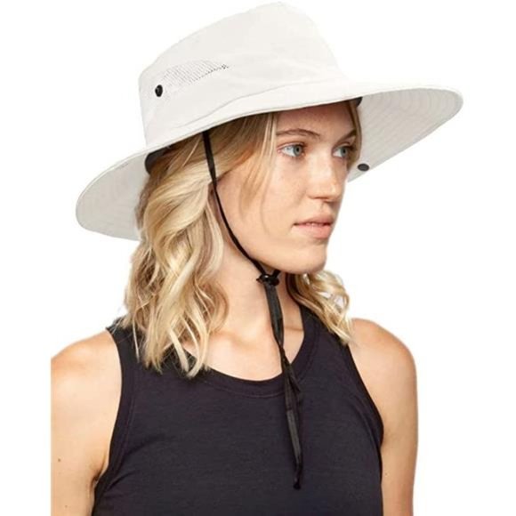 Women's Outdoor UV-Protection-Foldable Sun-Hats Mesh Beach with Ponytail Hole - Picture 5 of 7